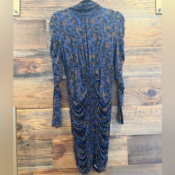 Veronica Beard Greta Blue and Brown Floral Mini Dress - Picture 6 of 13